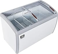 Vista 3 de Nexel Congelador de helado, tapa de vidrio curvada, 49"W