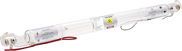 TEN-HIGH CO2 Laser Tube 50W L1000mm D50mm, Wires Preconnected with Coating, for Laser Cutter Laser Engraving Cutting Machine