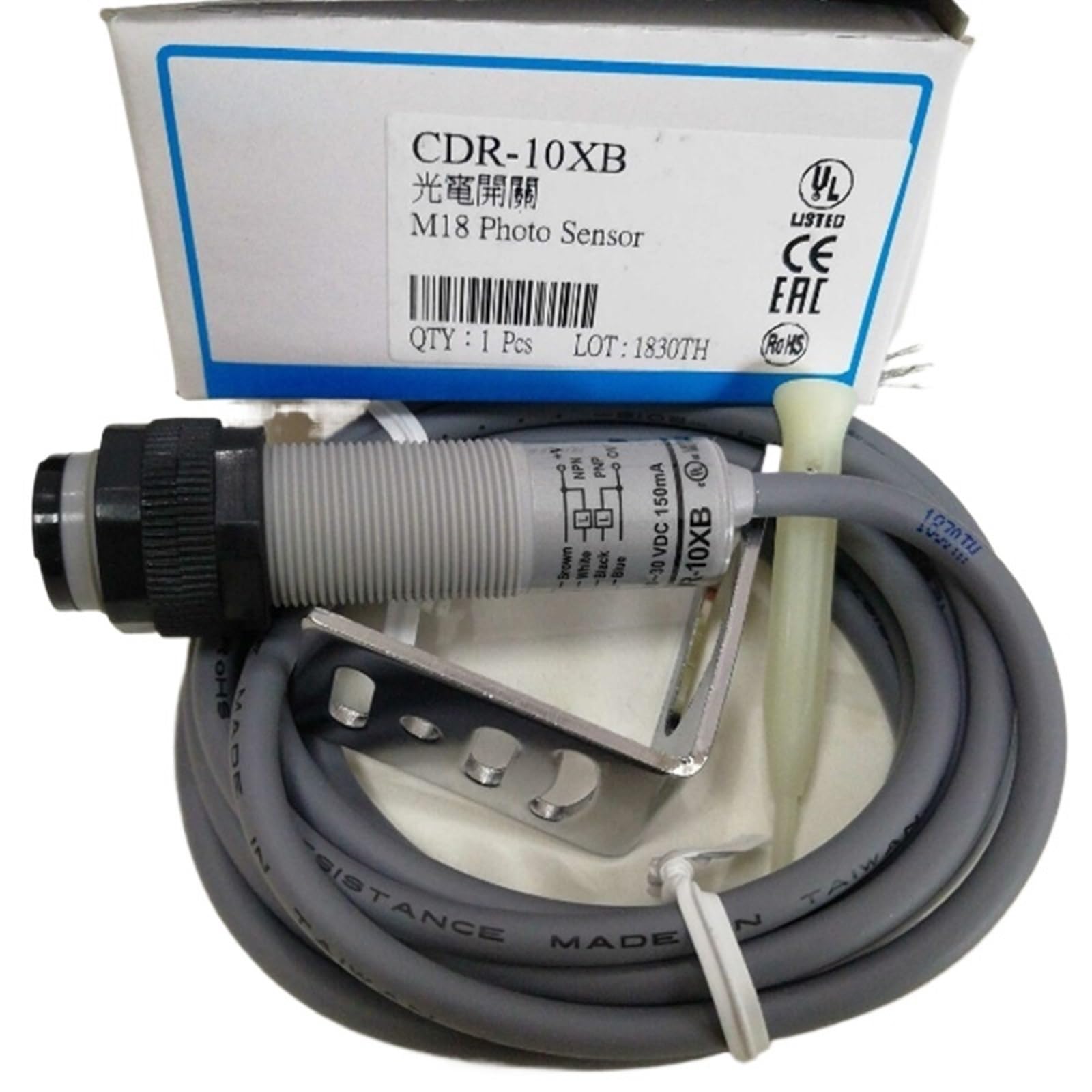 Sensor CDR-10XB M18 NC con detección estable y rango 10-30 VCC 2