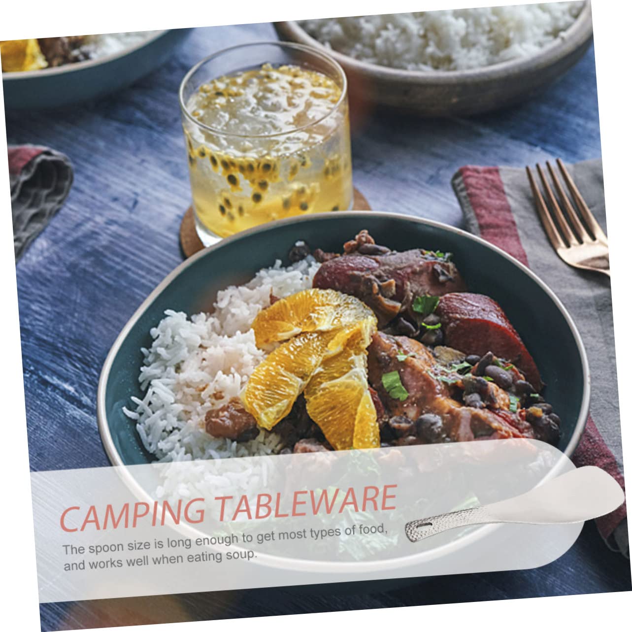 Toddmomy 4 Stück Reiner Titanreislöffel Löffel aus Camping -Utensilien Camping Spatel -Tischlöffel Camping -Kochgeschirr im Freien Titancamping Besteck Silber