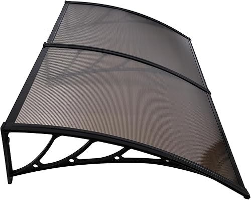 Miniatura 5 de Toldo de acero de plástico, protección solar para puerta de policarbonato, protección solar para jardín al aire libre, toldo de ventana resistente a