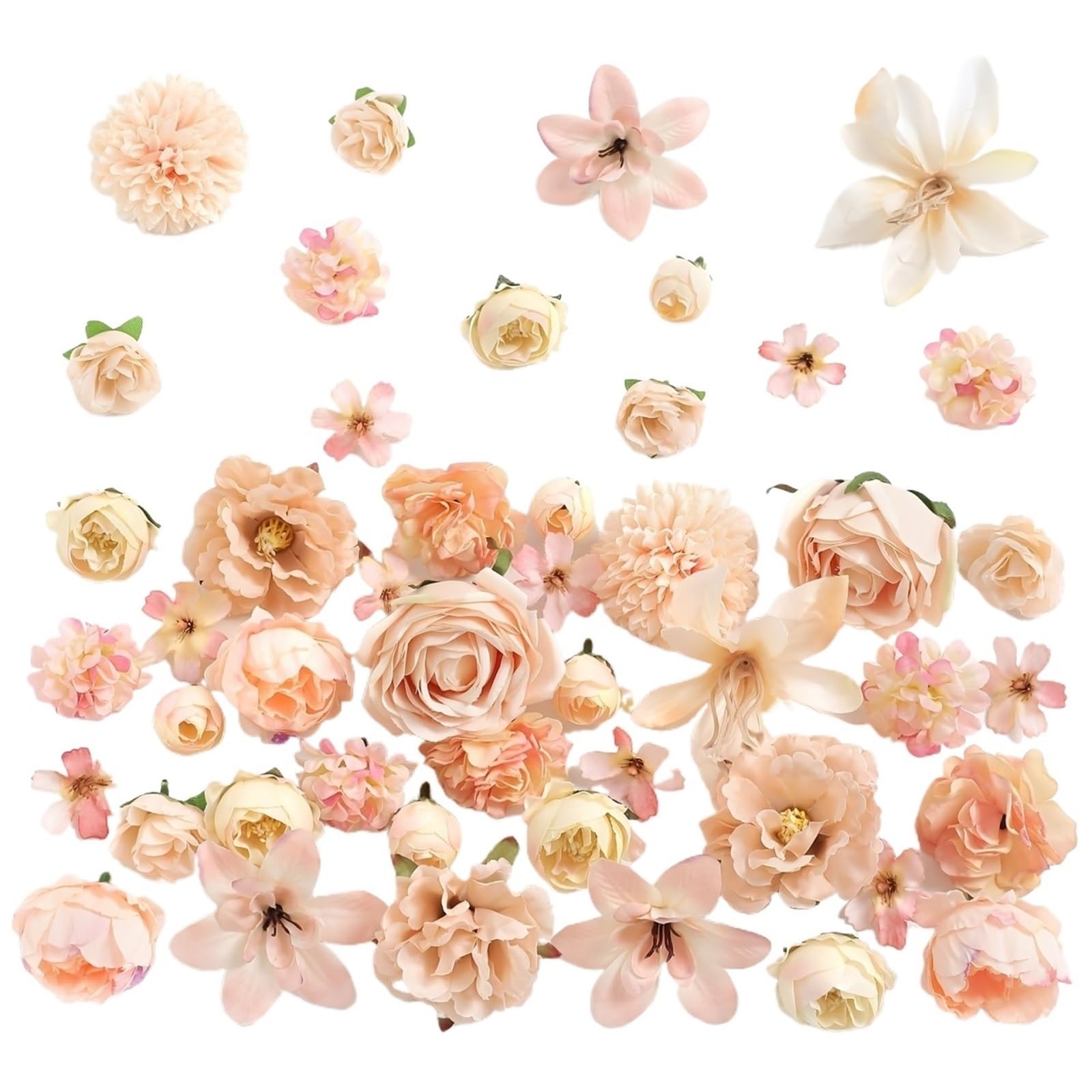 XIANGMLING 49Pcs Mix Artificial Silk Flowers, Fake Bouquet for Home Wedding Decor Garland Arrangement(Color4)