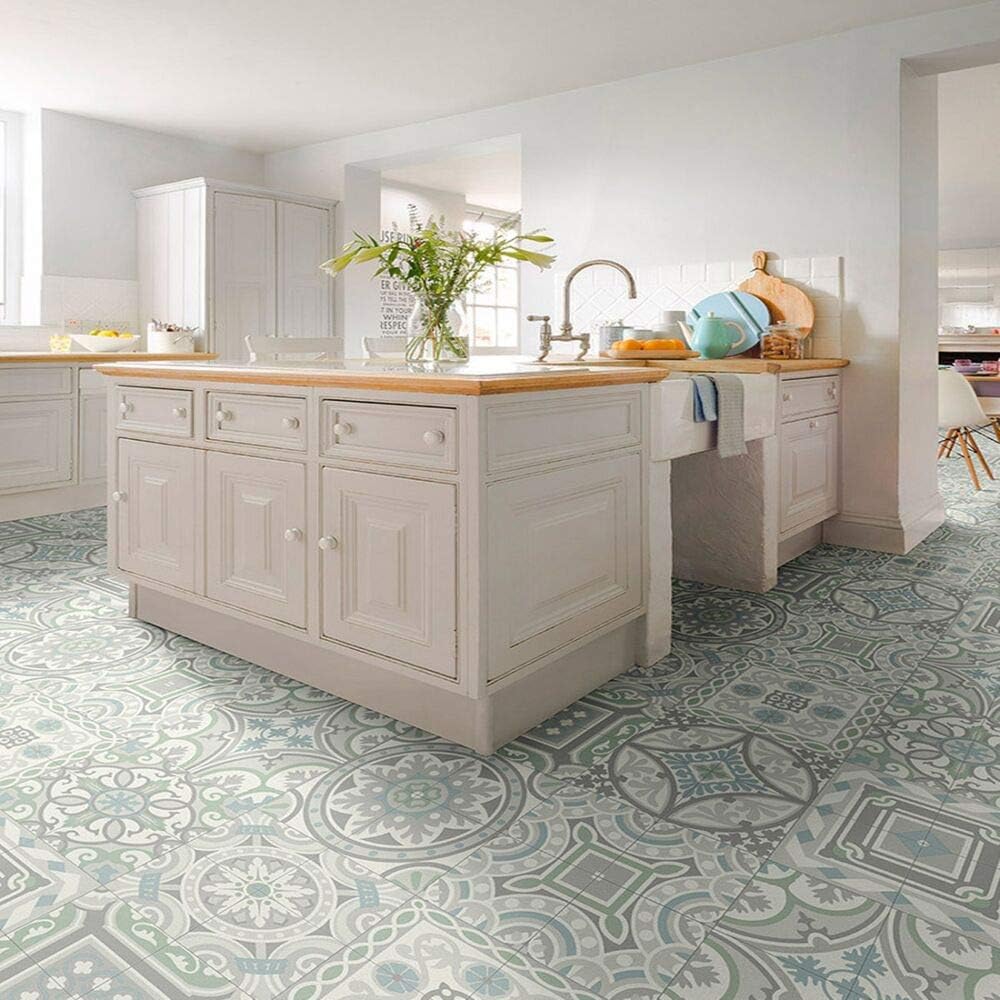 Moroccan Tile Effect Cushion Vinyl Flooring Sheet Lino Roll Safi 06 - (1.5m x 2m)