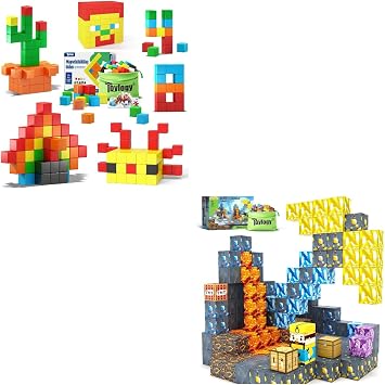 Toylogy 96PCS Magnetic Blocks for Toddlers Toys, Mine Magnetic Blocks-Build Magnet World Set for Boys & Girls Magnet Kids Toys Gift