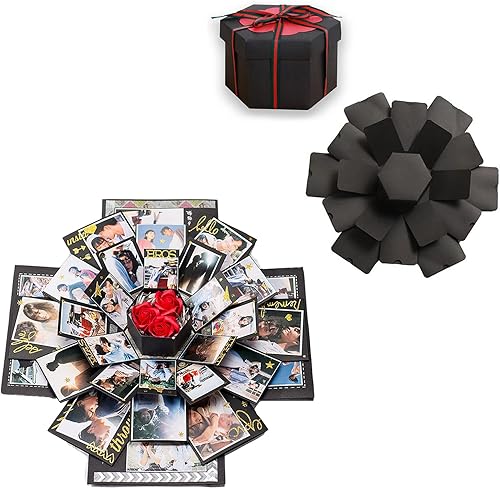ToneGrip Juego de cajas de explosión para fotos, regalos de Navidad, hechos a mano, tapa dura, creativa, sorpresa, álbum de recortes, bricolaje,