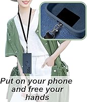 Vista 5 de Funda para Galaxy S22 Ultra, con soporte de anillo giratorio de 360° y cordón de correa de silicona líquida delgada a prueba de golpes para Galaxy