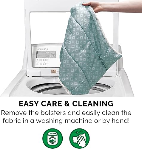 Miniatura 8 de Furhaven Cama para gatos de interior, lavable con cojines extraíbles, para mascotas de hasta 18 libras, tapete de felpa y estampado de diamantes,