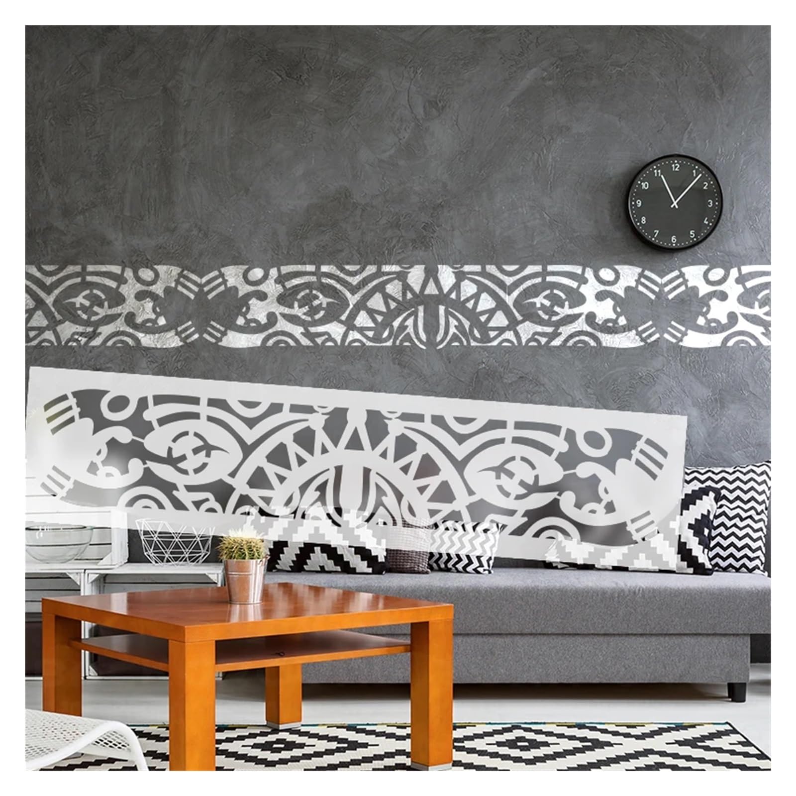 Plantilla de 55 cm - 110 for pintar paredes, decoración pared, plantilla masilla, muebles, borde damasco barroco