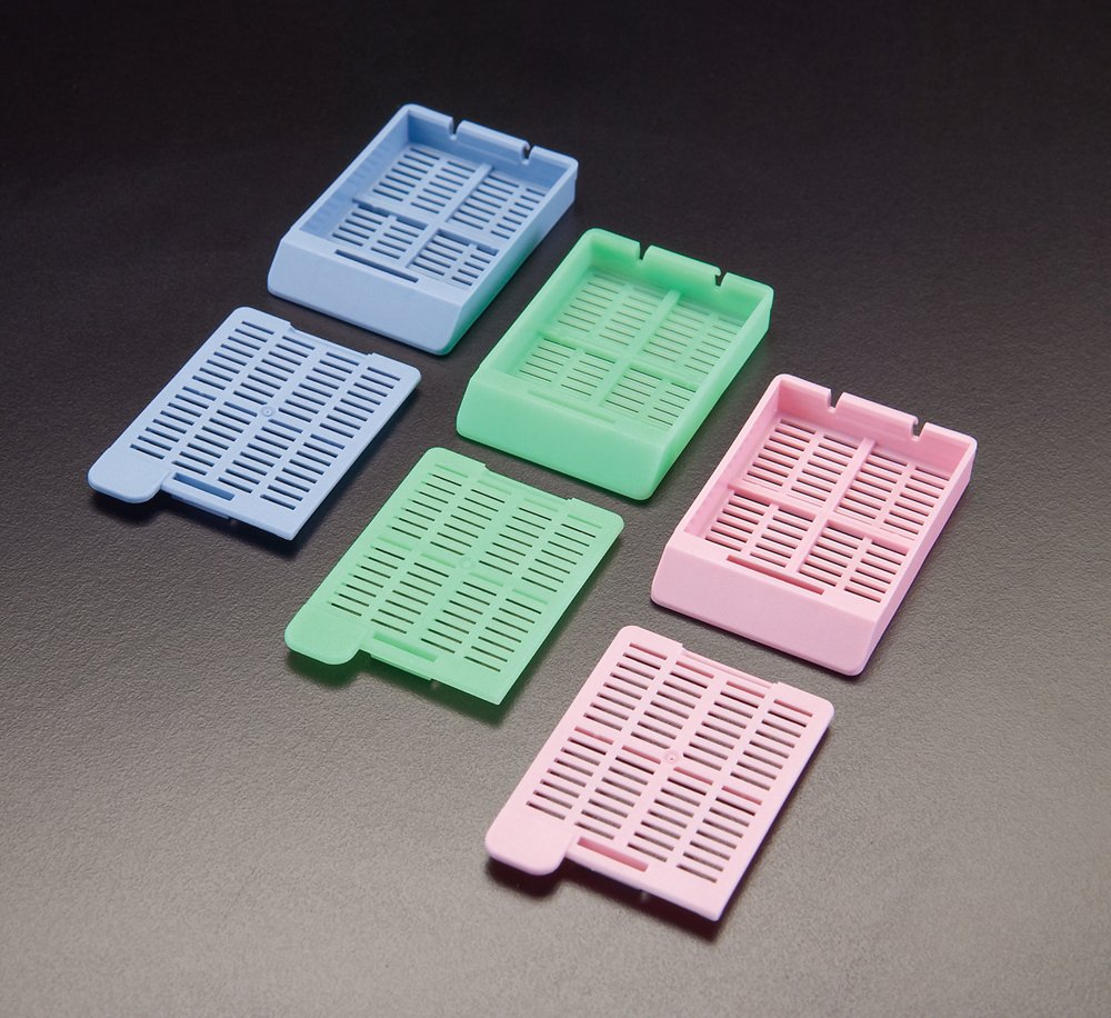 M517-12 Swingsette Tissue Processing/Embedding Cassette, Base and Lid Separately, Acetal, Aqua (Pack of 1000)