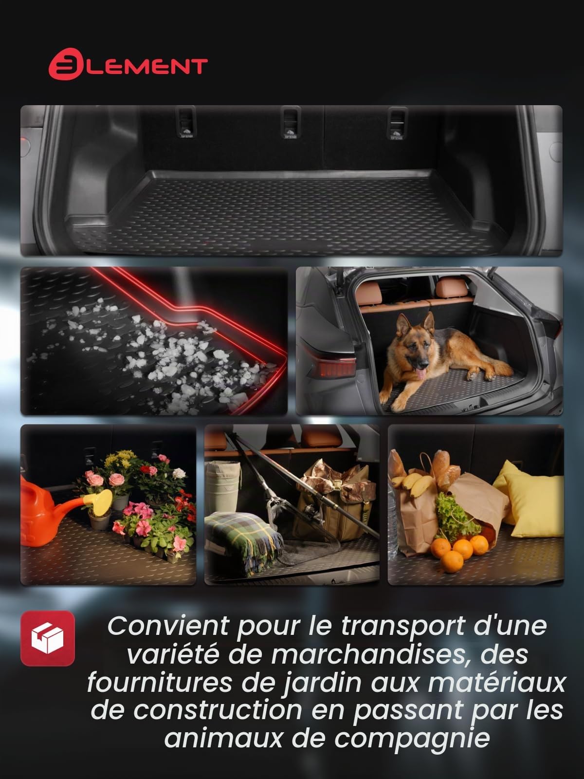 Element Tapis de Coffre Voiture en TPE pour VW Golf VI 2008-2012 | Roue de Secours Pleine | Protection de Coffre, Tapis de Coffre sur Mesure