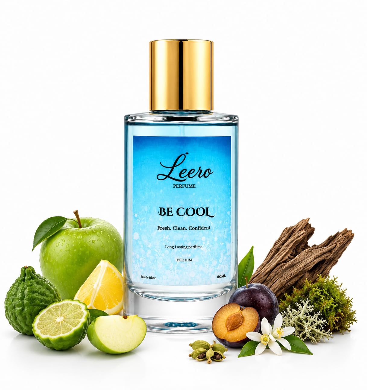 Leero Be Cool Eau de Parfum for Him, 100ml | Fresh Clean Confident, Long Lasting Scent, Citrus Fruity Notes, Woody Base Notes, Men's Fragrance-image-33