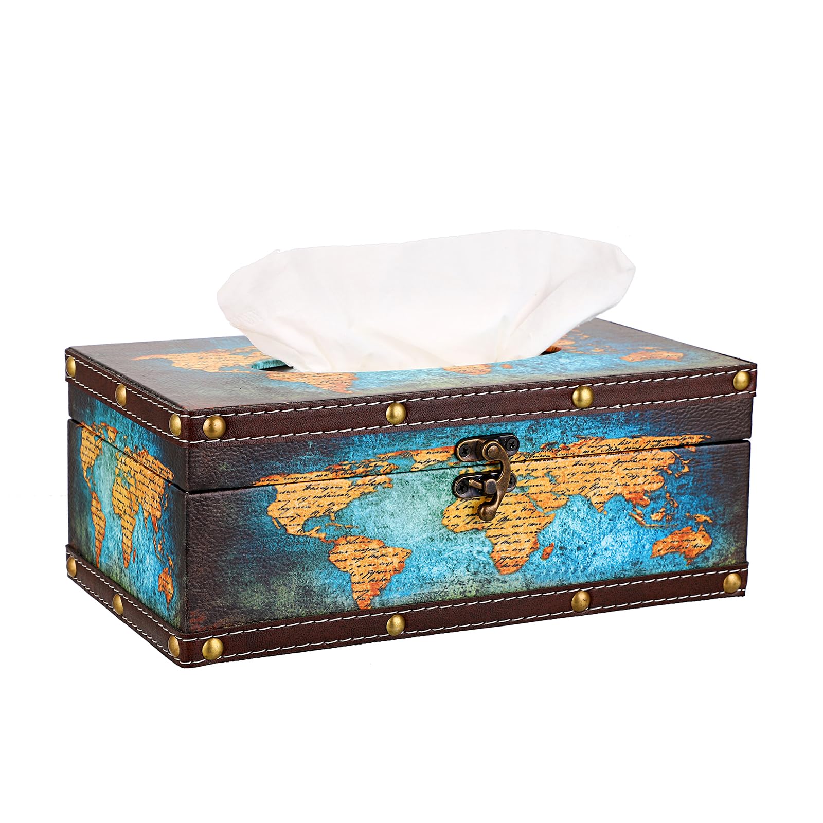 Amazon.com: Sumnacon Tissue Box Cover Rectangle Wooden Tissue Box