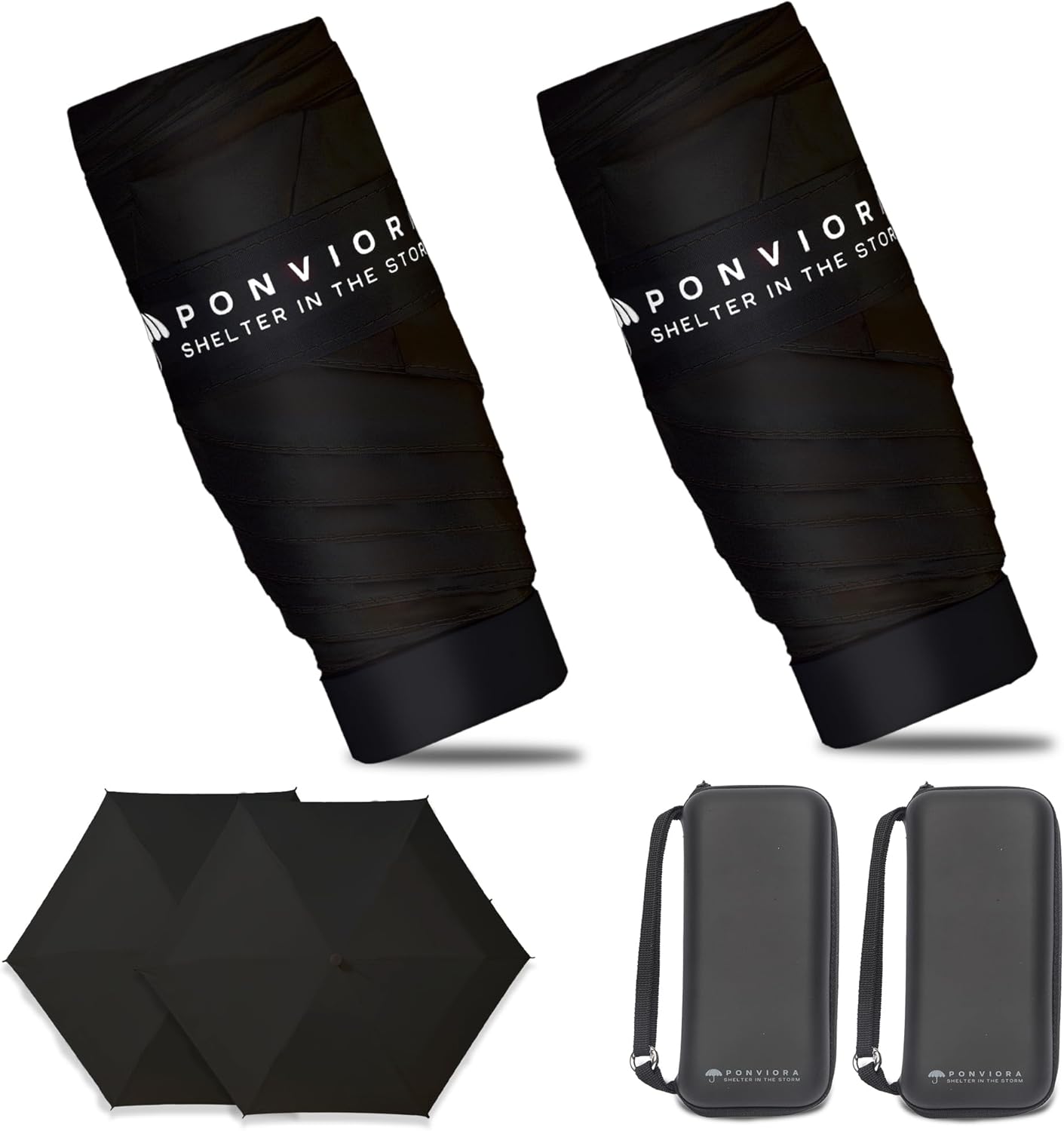 Compact Mini Windproof Travel Umbrella-UPF 50+ Sun & Rain Protection, Small Folding Design Fits in Pocket or Purse, Lightweight Portable with Case for Women, Men & Kids