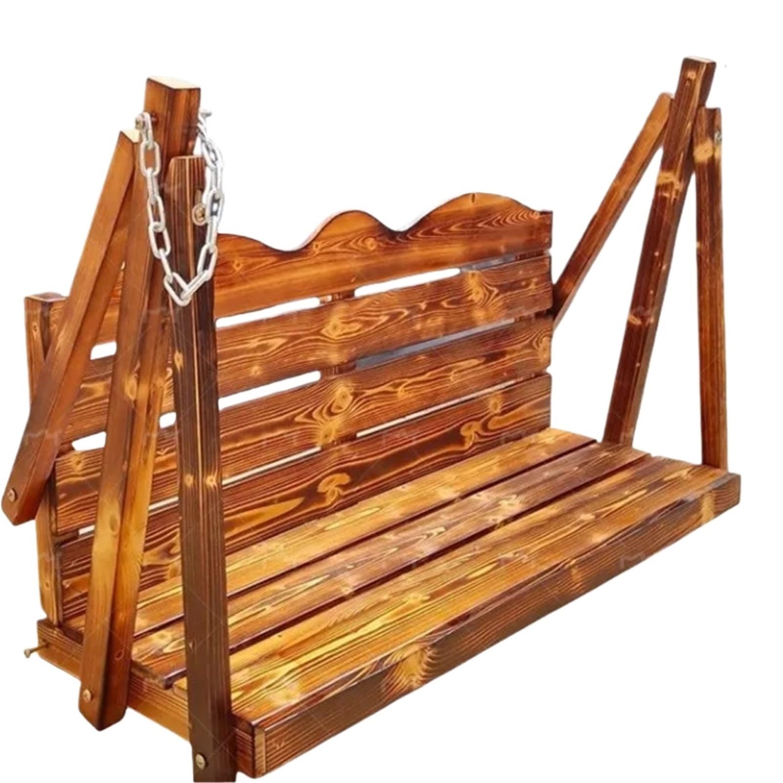 Wooden Swing Bench Swing Outdoor Cradle Chair Adult Hanging Hammock Indoor Home Courtyard Garden Balcony(105cm frameless)