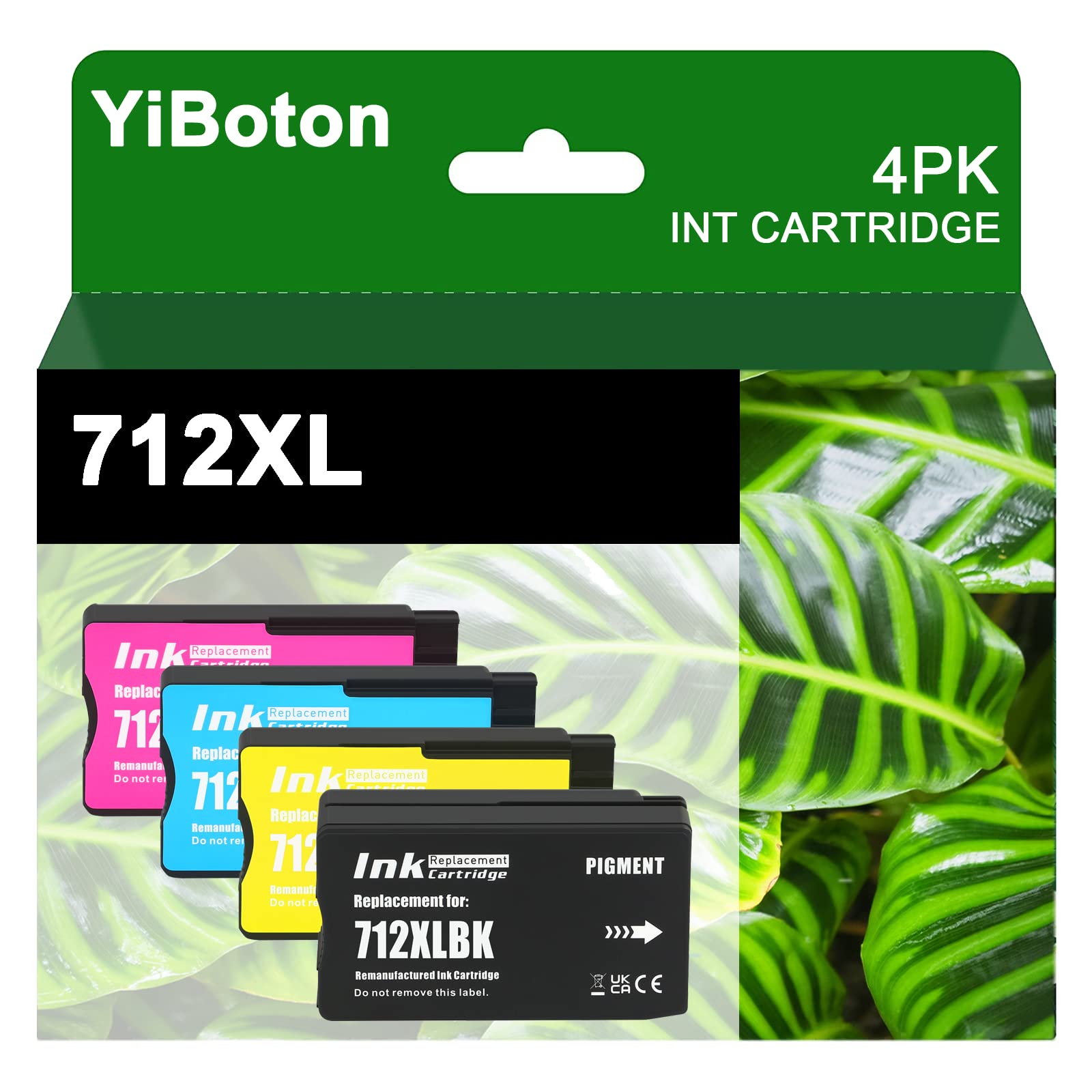 High Yield 712 712XL Ink Cartridges Compatiable with 712 Ink for DesignJet DesignJet T650 T630 T250 T230 T210 Printer Ink (4 Pack, 80-ml Black + 29-ml Cyan/Magenta/Yellow)