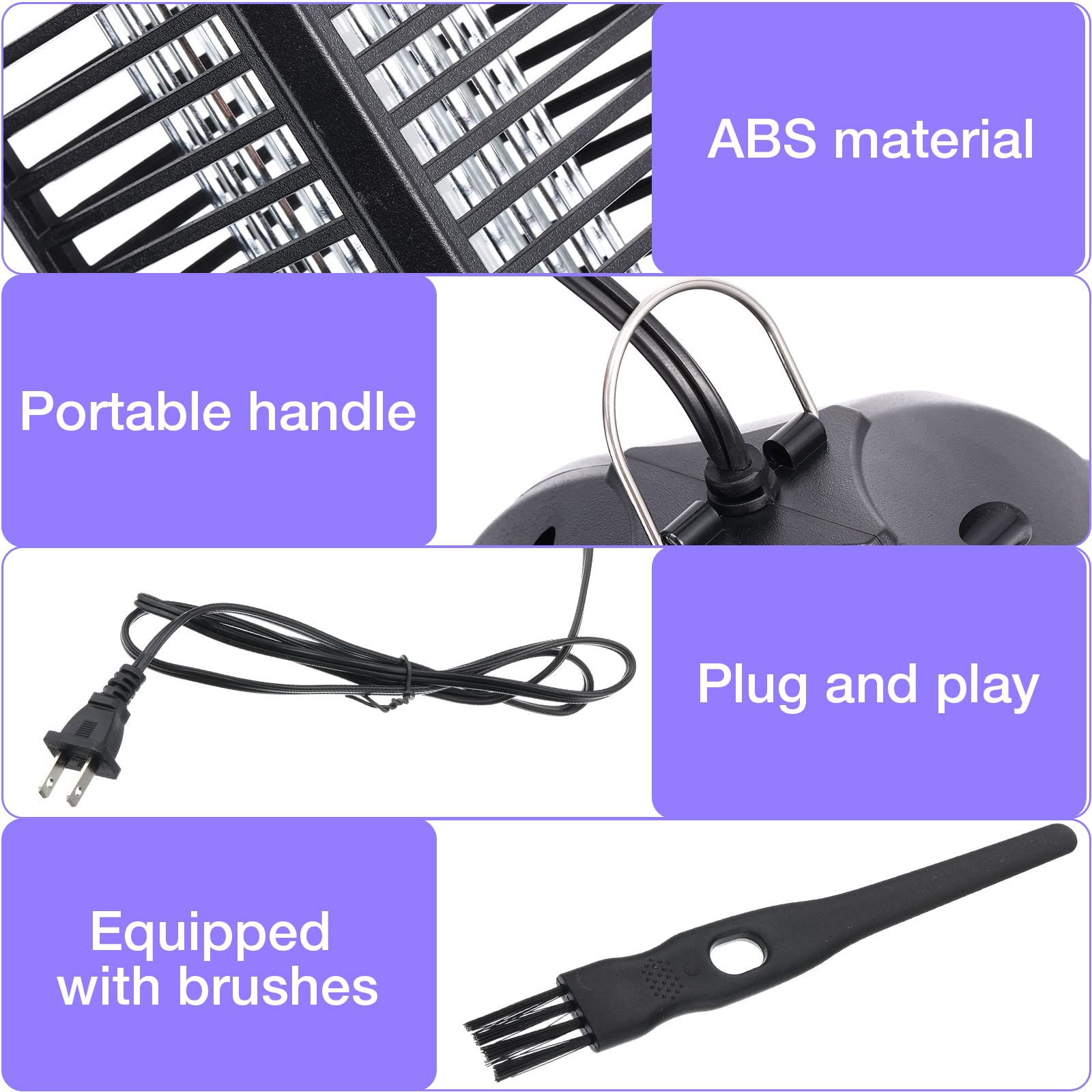 Qualirey Lot de 3 pièges à moustiques électriques avec lumière 11 W - Lampe à insectes - Piège à insectes pour terrasse - Tueur d'insectes électrique pour la maison, le jardin, la cour intérieure et