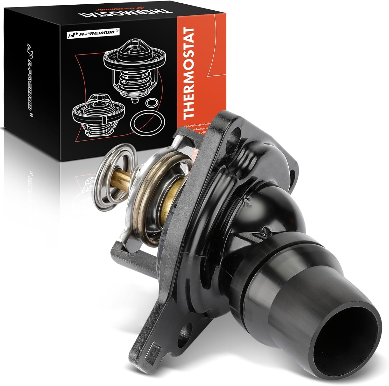 A-Premium Engine Coolant Thermostat Housing Assembly Compatible with Honda Accord 2003-2012, Crosstour 2012-2015, Element 2003-2011 & Acura TSX 2009-2014, 2.4L