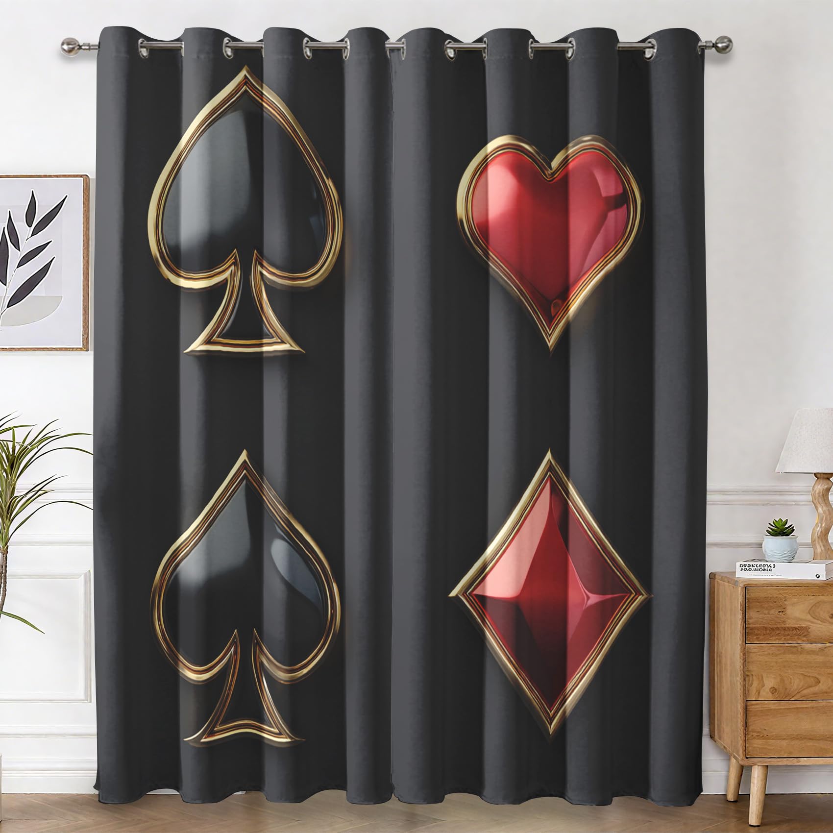 Rideaux casino pique poker pour sublimer votre salle de jeux ou chambre