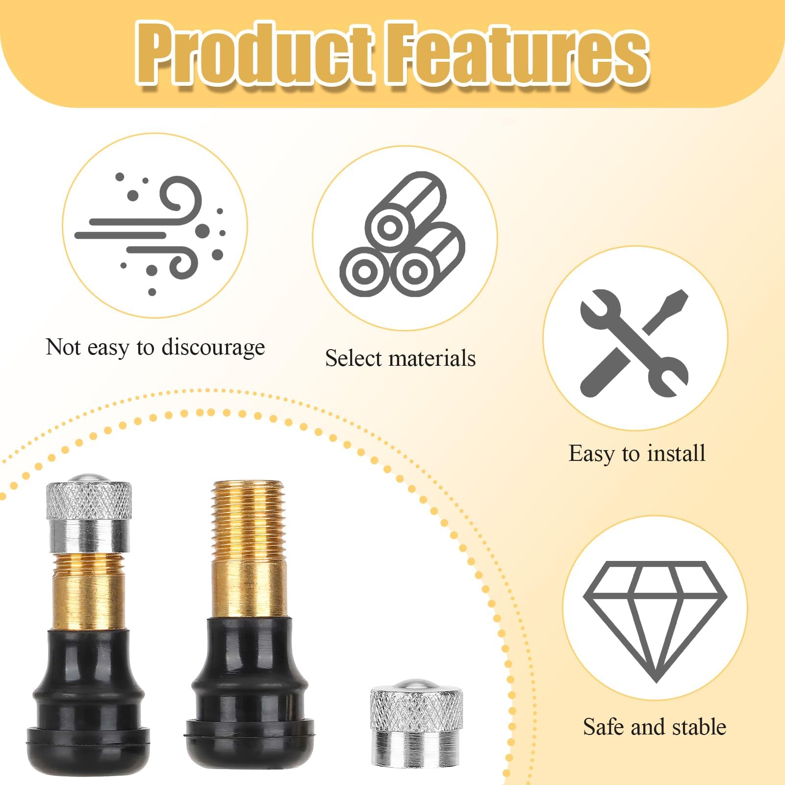 EMSea 4 Valvole Tubeless E 2 Estensori Per Stelo Valvola Per Scooter Ninebot MAX G30 E Xiaomi M365 - 3