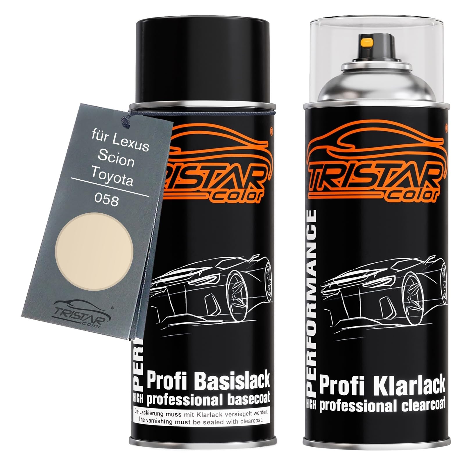TRISTARcolor Car paint Spray can set for Lexus/Scion/Toyota 058 White/Iceberg Base coat clear coat spray can 400ml