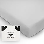 BubblePanda Rayon Made from Bamboo Crib Sheets for Baby Boys Girls Neutral Soft Stretchy Fitted Crib Mattress Sheet Standard 52" x 28" (Dinosaur)