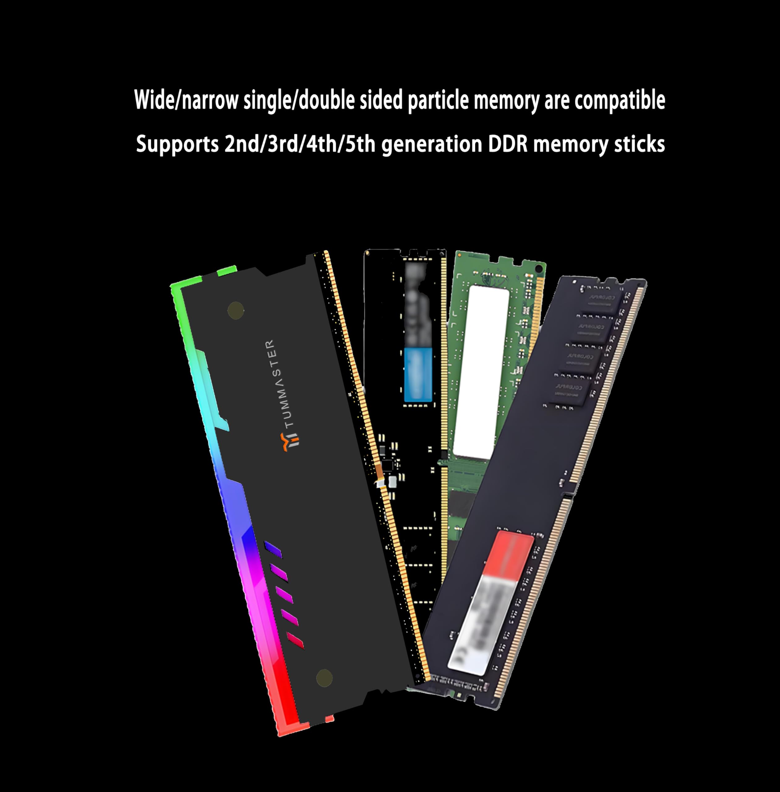 RAM - Disipador de calor de 5 V y 3 pines DDR para juegos de PC DIY MOD DDR3 DDR4 (compatible con ASUS Aura Sync, GIGABYTE RGB Fusion y MSI Mystic Light Sync, paquete de 2 unidades, GY-06