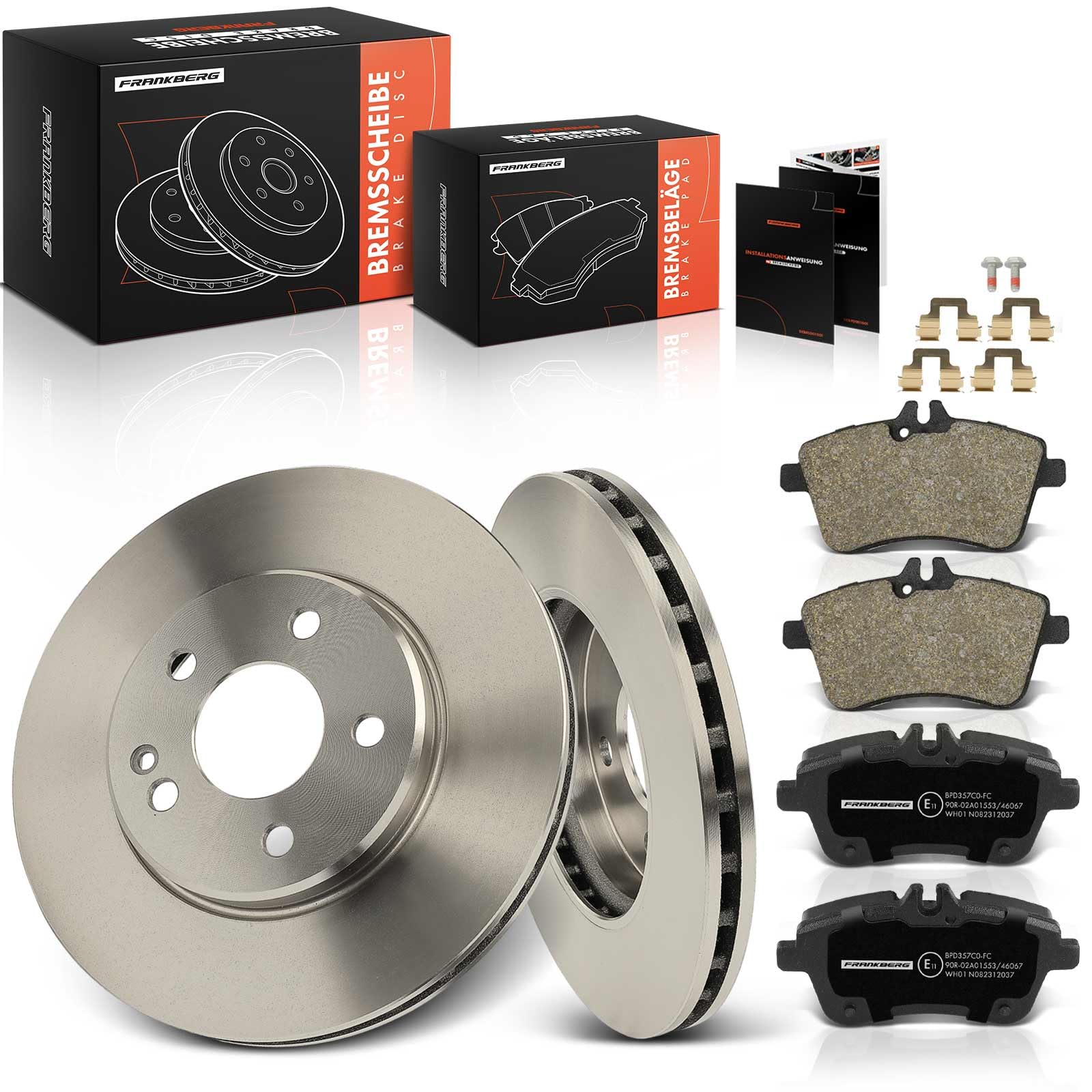 Frankberg set freni incl. 2 dischi freno + 4 pastiglie freno anteriori | Compatibile con: Classe B W245, Classe A W169
