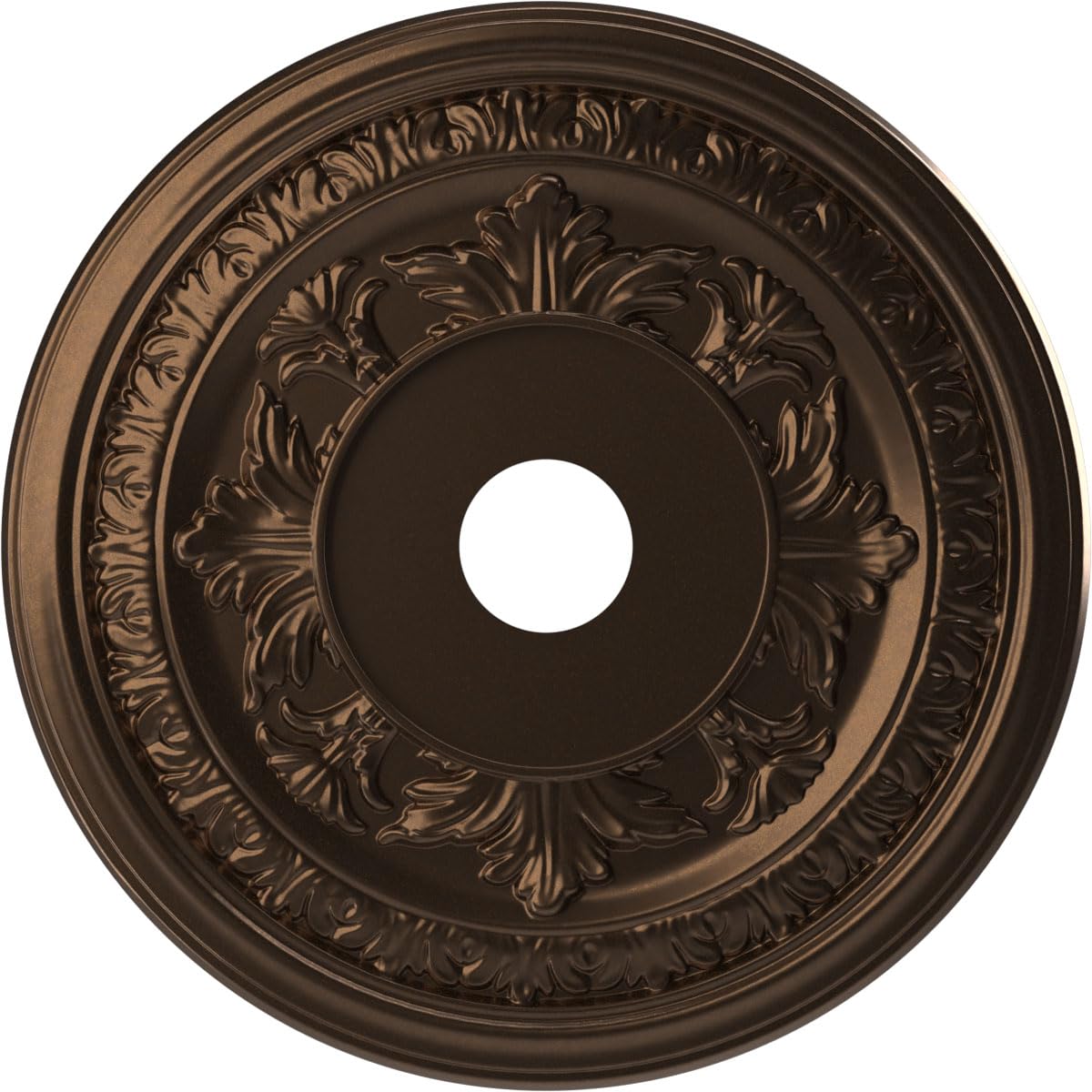 Ekena Millwork CMP22BACAB Baltimore Thermoformed PVC Ceiling Medallion (Fits Canopies up to 7 3/4"), 22"OD x 3 1/2"ID x 1"P, Metallic Antique Brass
