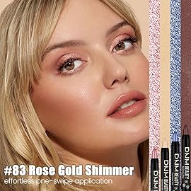 evpct Rose Gold Pearl Cream Eye Shadow Sticks Brightener Pencil for Women, Rose Gold Shimmer Silky Eyeshadow Applicator Stick Pen Waterproof, Blendable Crease-Proof Stick Eyeshadow Pearl Eye Makeup 83