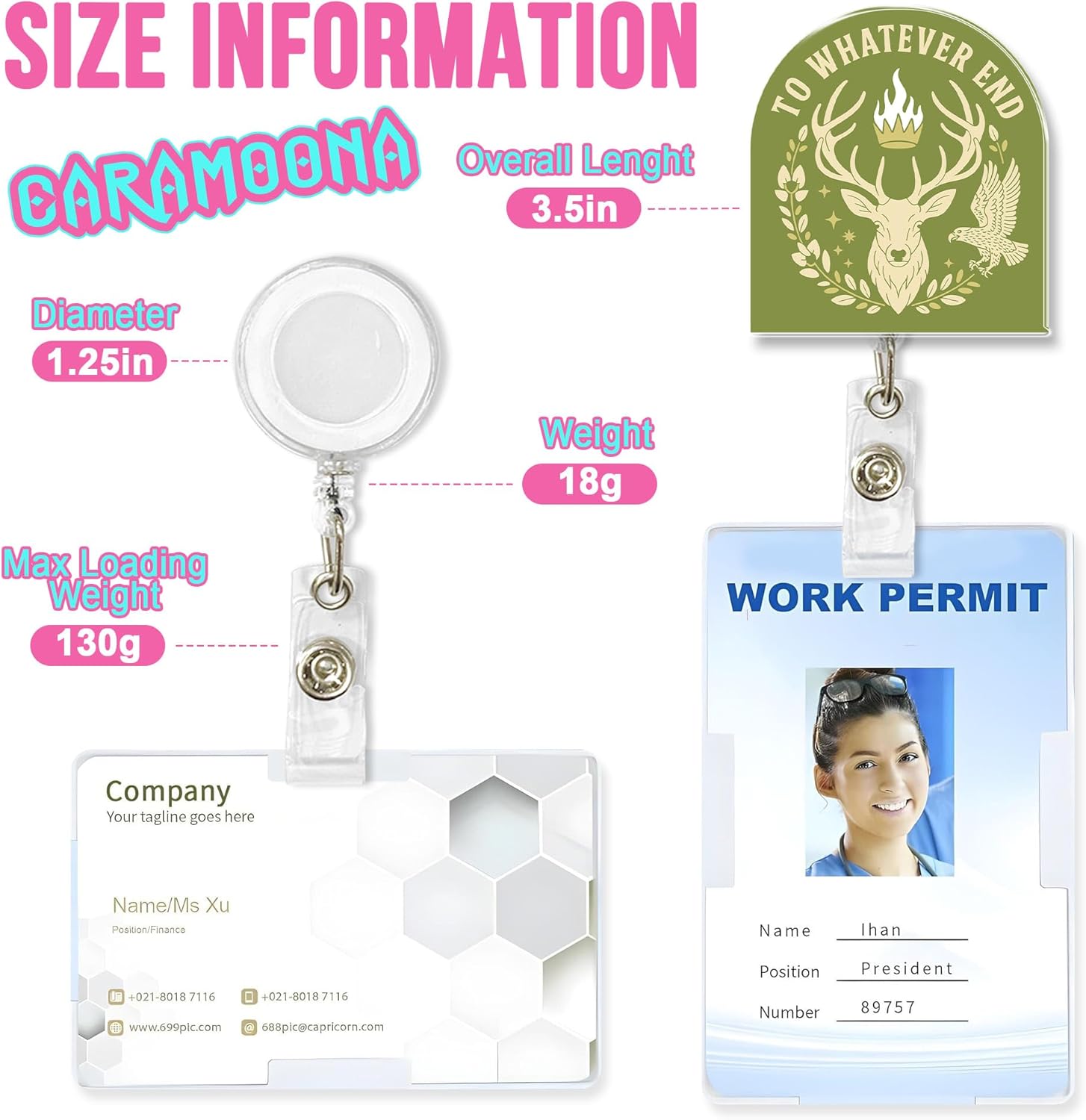 to Whatever End Badge Holder Retractable 1.6 Inches ACOTAR SJM Quote Bookish Book Lover Deer Alligator Clip Belt Clip, Acrylic Material Badge Reel ID Cards Holder for Nurse Teacher Doctor Office - Image 4