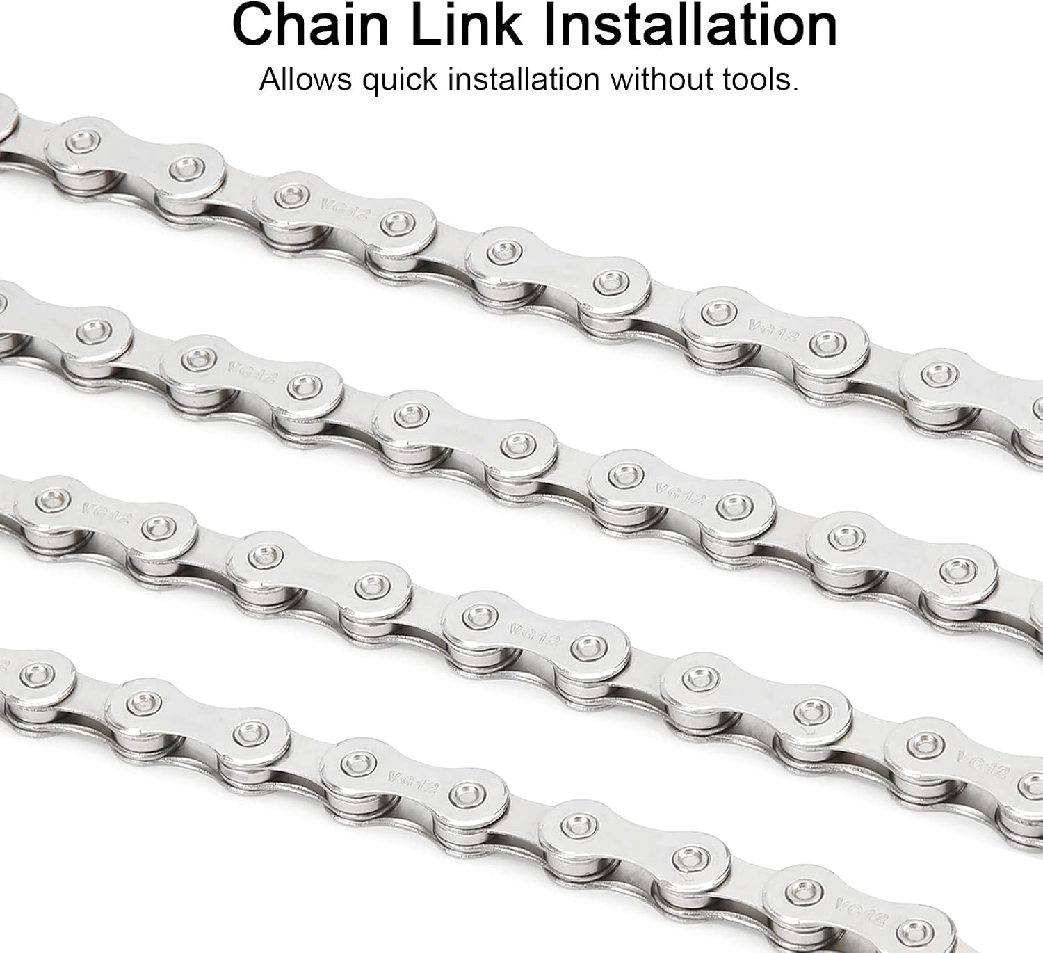 Dilwe VG 12-speed bicycle chain set, 160cm, carbon steel, 126 links, for Sram/, with 2x chain links, 1/2 inch x11 / 128 - Image 4