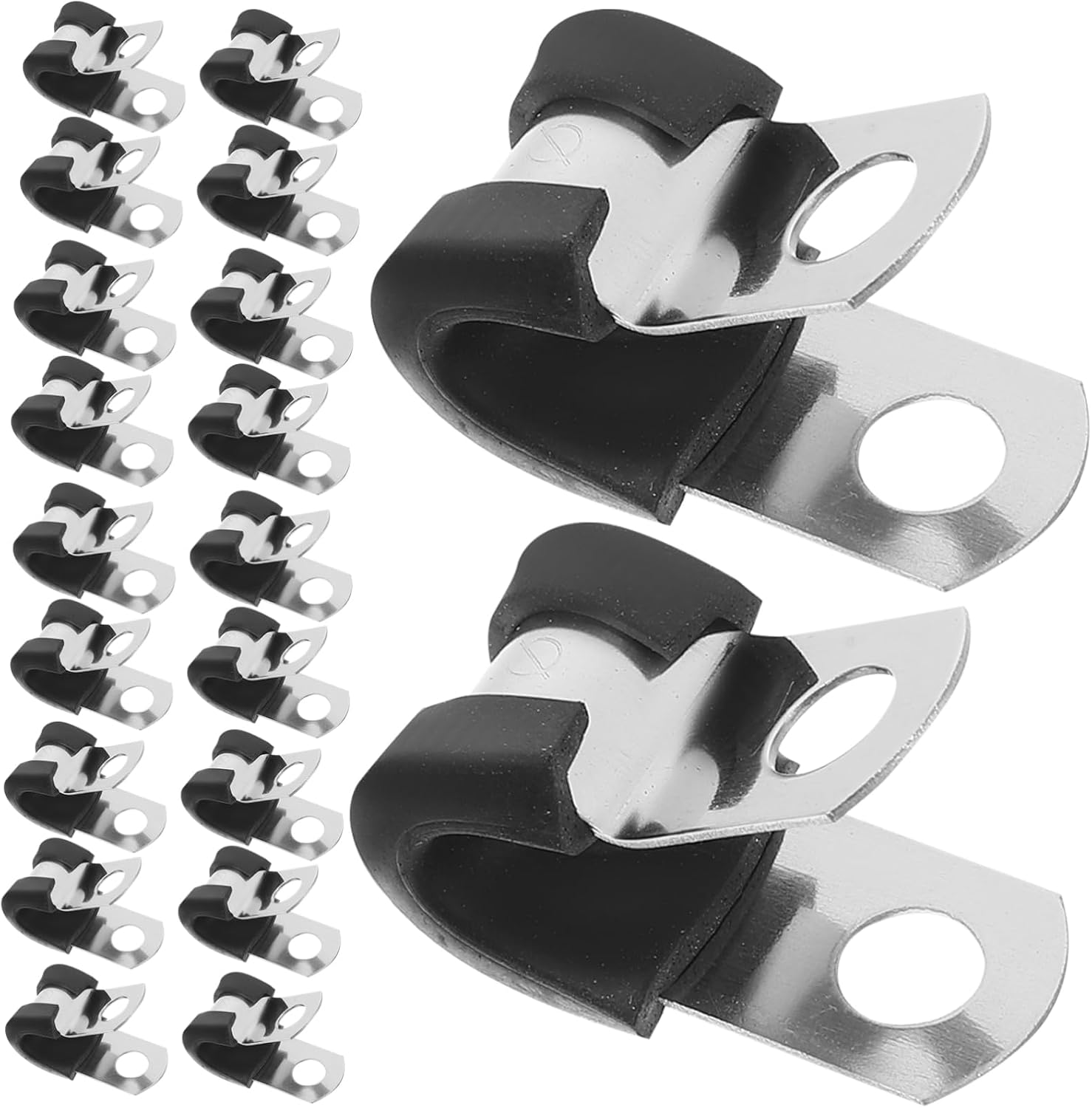 20pcs Heavy Duty Tube Clamps for Secure Pipe Strap Clips Easy Installation and Versatile Bracket Clamps for Various Applications