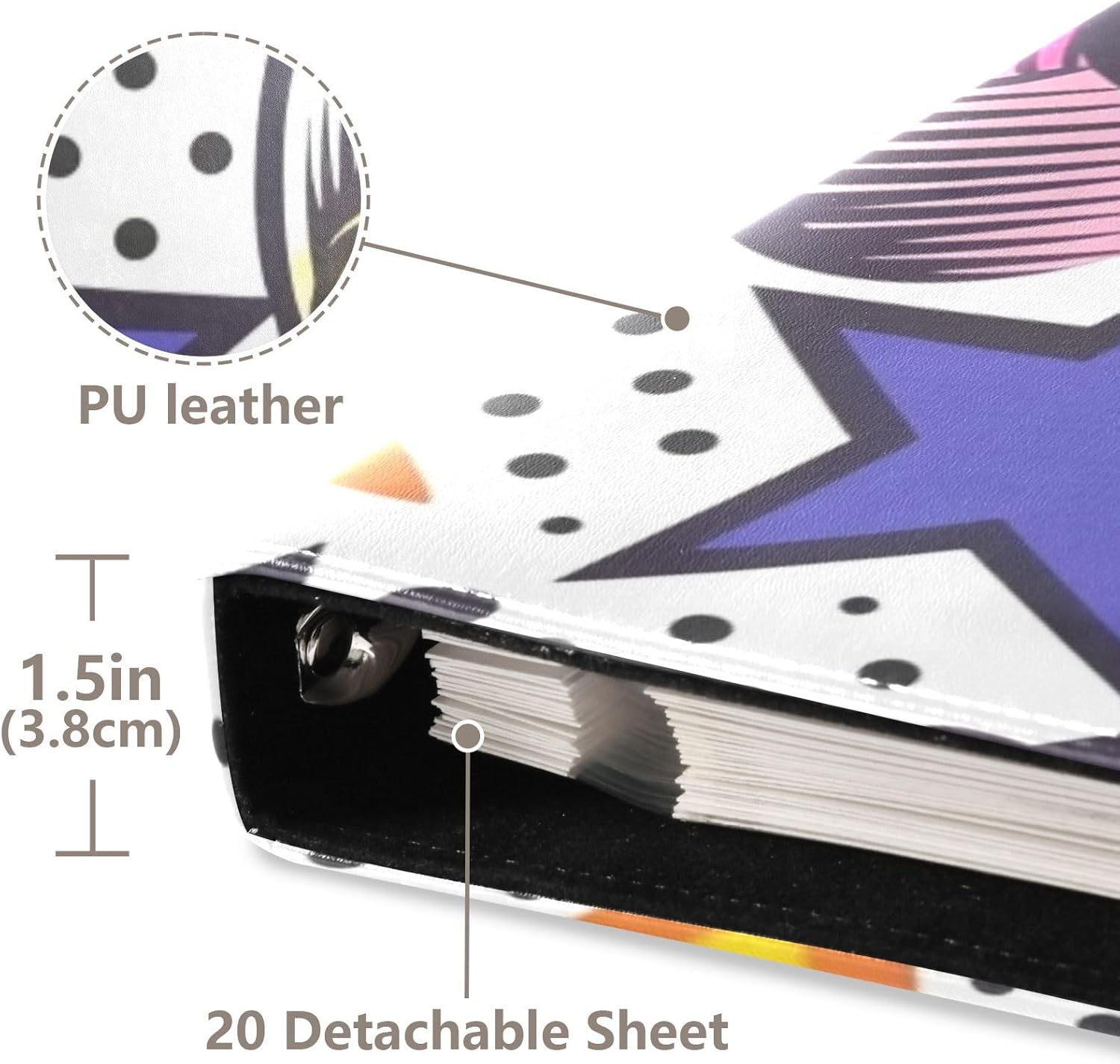 JIPONI Stars Skull Graffiti Large Photo Album, DIY Leather Cover Scrapbook Albums for 4x6 5x7 6x8 Pictures, Self Adhesive Memory Book for Wedding, Baby, Family