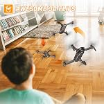 Foldable Drones for Kids Beginners - With 1080P HD Camera, FPV Remote Control Quadcopter, One Key Start/Land, Altitude Hold, 2 Batteries RC Helicopter Toys Gifts for Boys (Black)