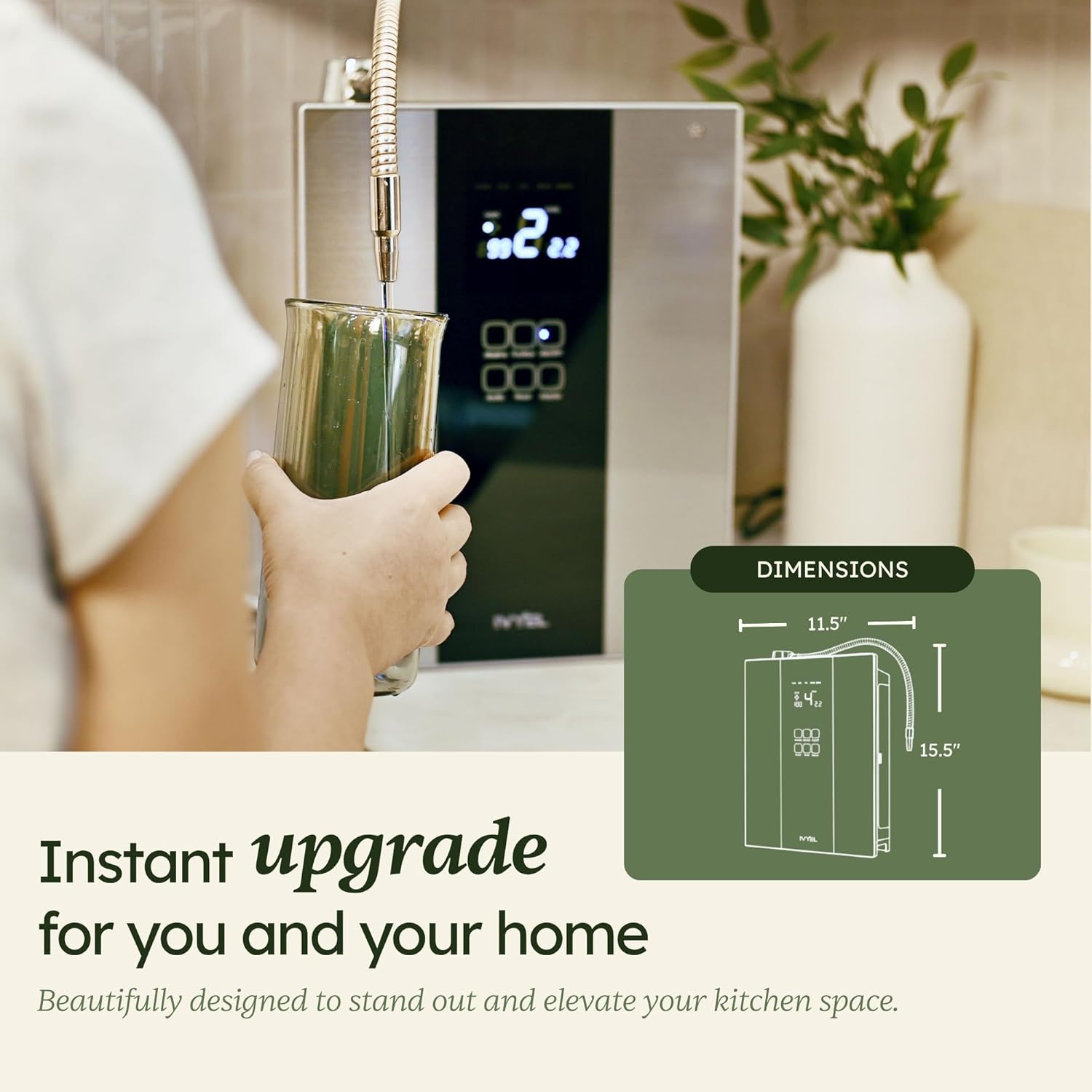 Korea-Made Ivyel PL Alkaline Water Machine,Water ionizer, Produces ph 8.5-10.0 Alkaline Water/Acidic Water/Hydrogen Water/Water Purifier Filter/Ionized Water/Antioxidant Water