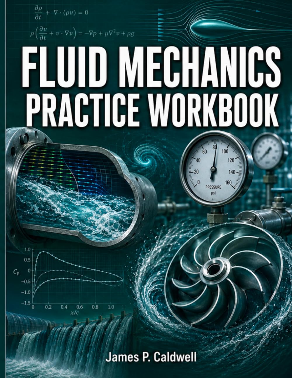 Fluid Mechanics Practice Workbook: 150 Solved Problems with Step-by-Step Solutions for Fluid Flow, Pressure, Pipe Systems, and Turbomachinery