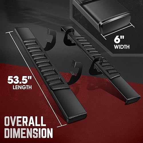 Vista 17 de DNA Motoring Estribos de 5 pulgadas compatibles con Silverado 1500 07-18, Silverado/Sierra 2500-3500HD 07-19 cabina estándar, barras Nerf de acero