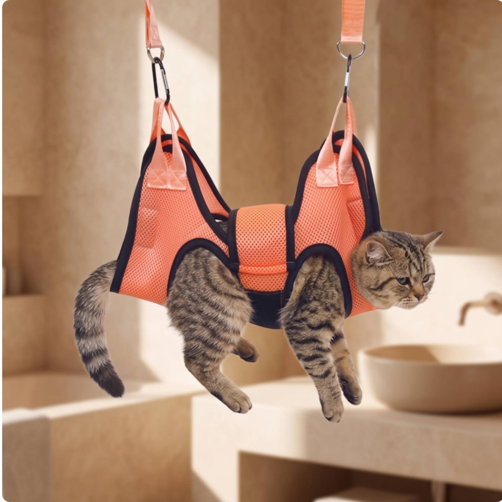 hängematte mit Gurten und Karabinern, Orange, Color to 6, S Empfohlen Bis 5 Kg