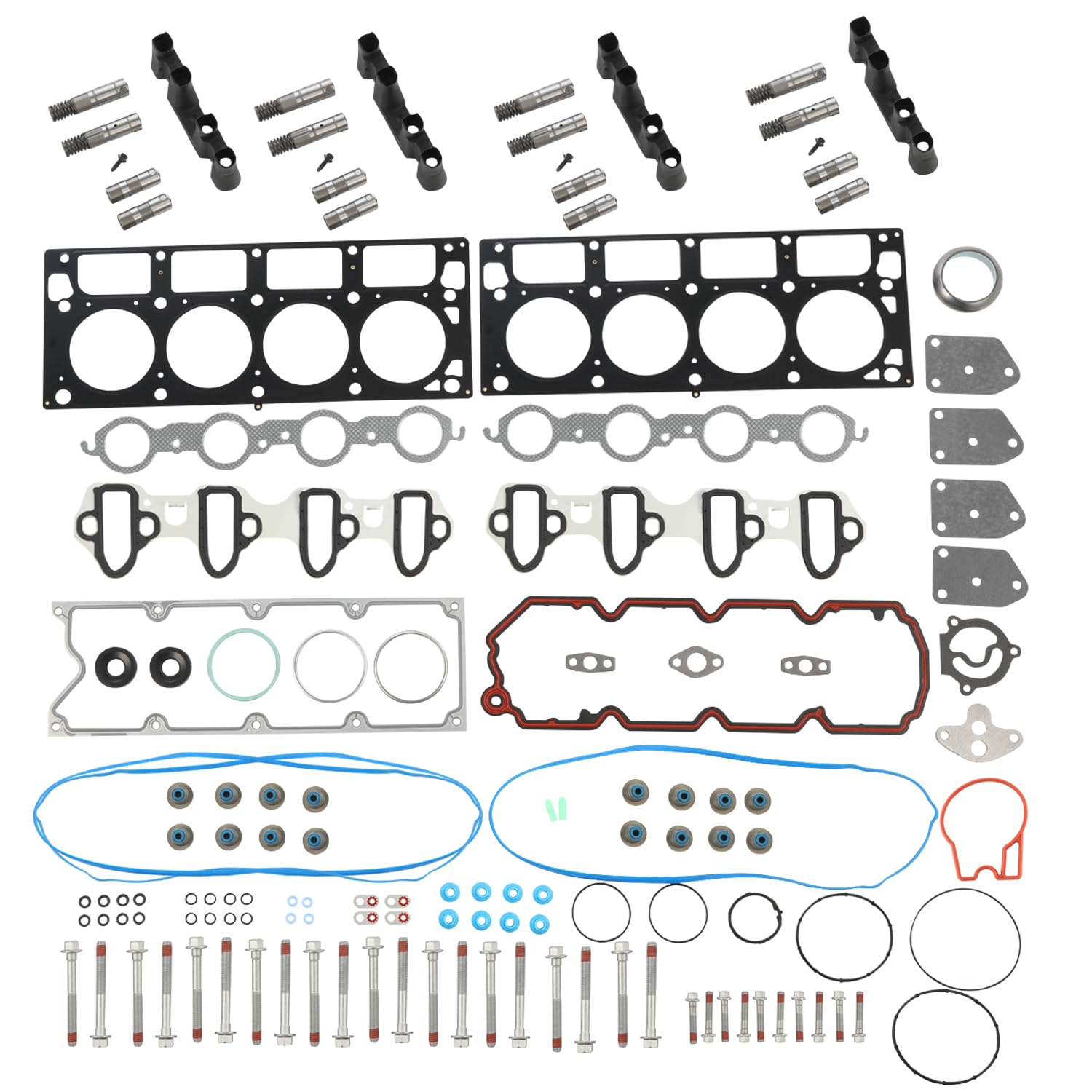 Lifters Kit Head Gasket Set Head Bolts Guides Replacement for Chevy GM 5.3L Silverado Suburban Sierra Yukon Avalanche