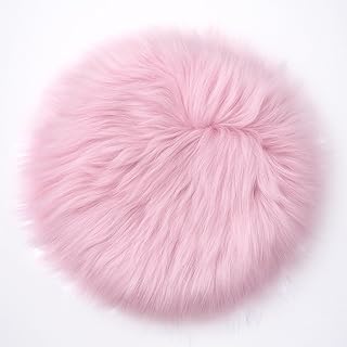 12 Inches Mini Faux Fur Rug, Pink Round Nail Background for Pictures, Small Round Fluffy Rug for Locker, Tabletop Photography, Jewelry, Nail Art, Home Decor