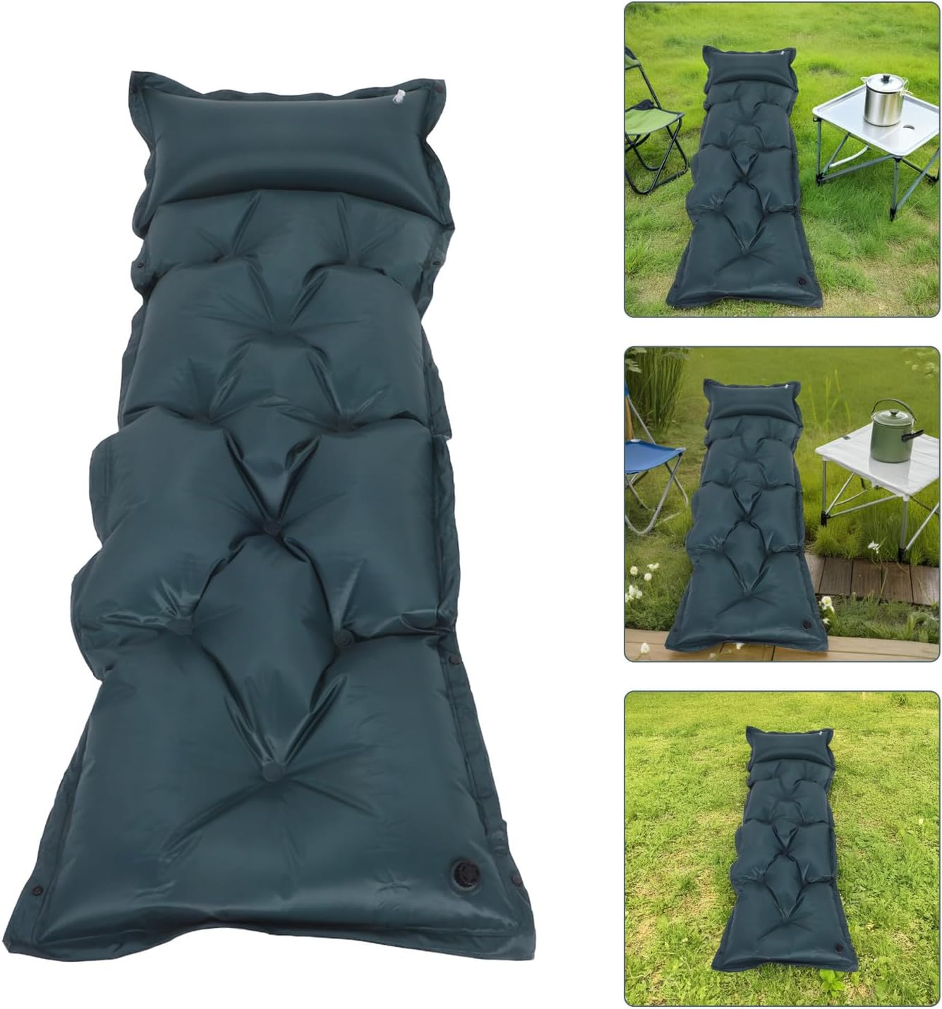 Yardwe Portable Camping Sleeping Pad with Enhanced Cushioning, Self-Inflating Air Mattress Made of Polyvinyl and Polyester, Foldable Outdoor Sleeping Mat for Travel and Hiking