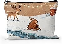 Vista 15 de Cafl Bolsa de maquillaje Bolsa de cosméticos Bolsa de maquillaje de viaje con cremallera, Flores de acuarela115