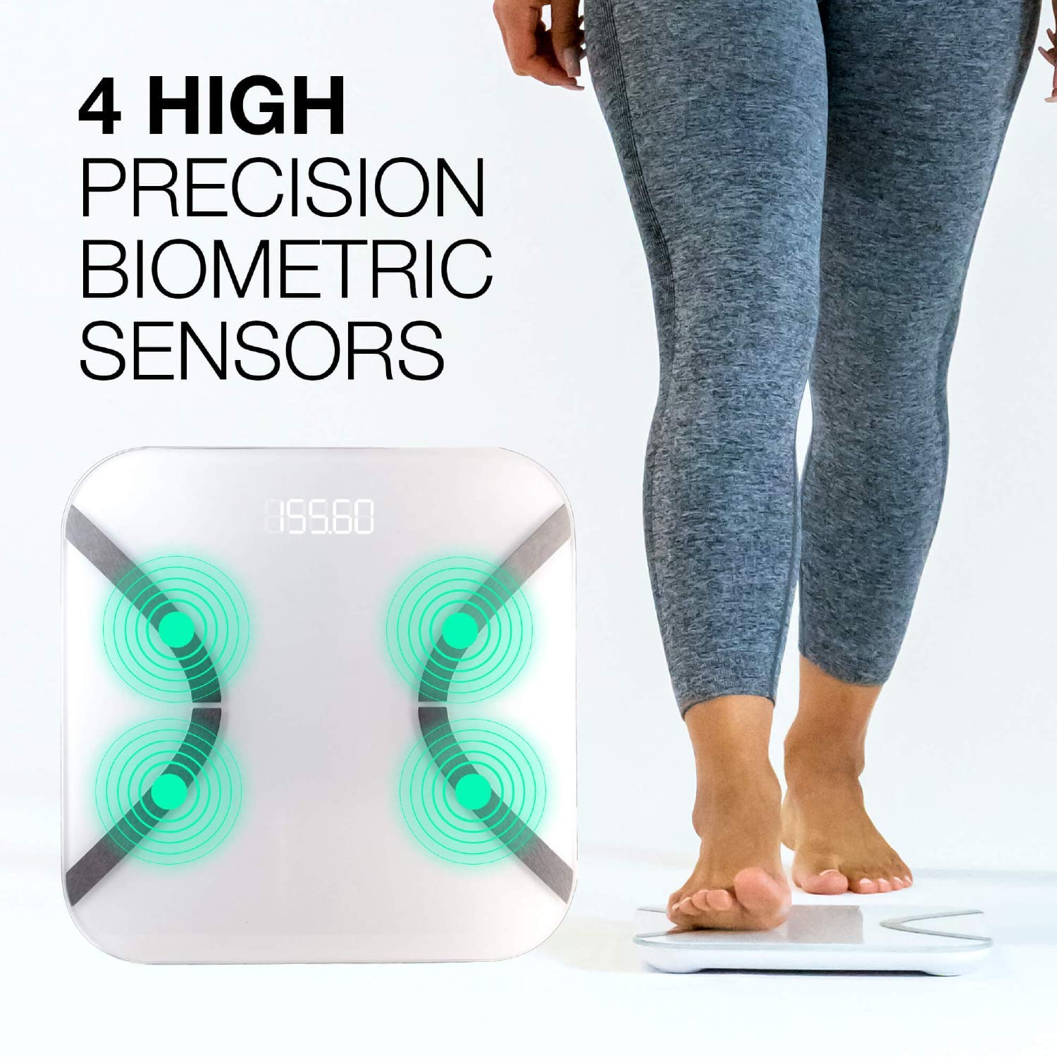 Korescale Gen2 Digital Smart Scale with BMI, Body Fat, Muscle Mass, Weight | Highly Accurate Bathroom Scales, Bluetooth Composition Analyzer | Compatible with KoreHealth, Apple Health App (White)