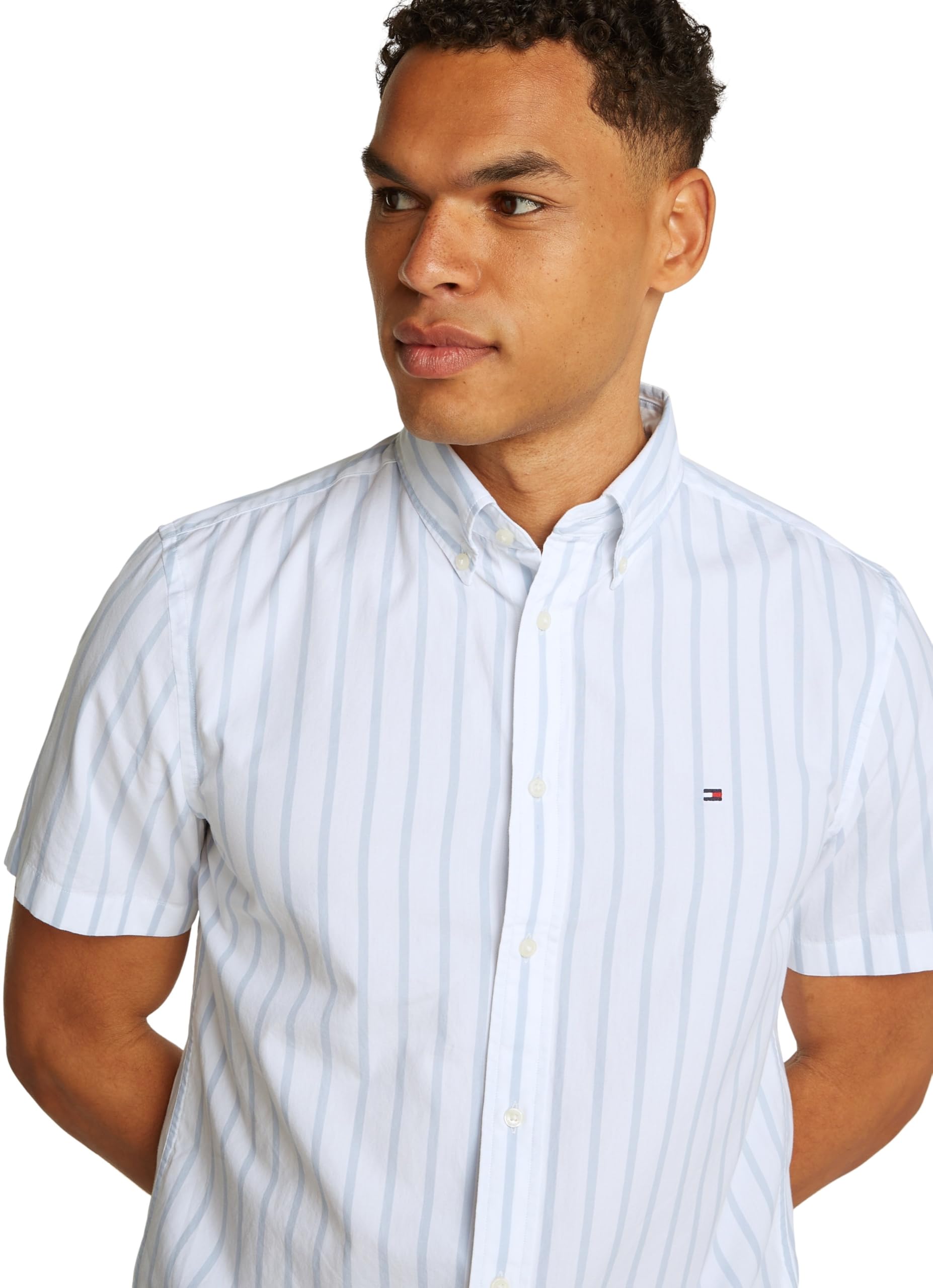 Tommy Hilfiger Herren Hemd Flex Poplin Kurzarm