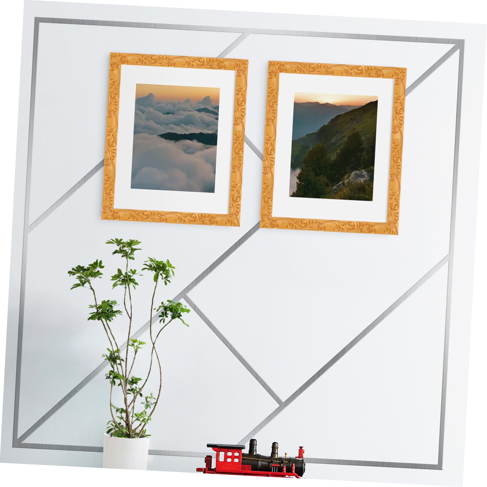 Moldura de Pared Autoadhesiva Flexible de Pvc, 1 Rollo Dorado