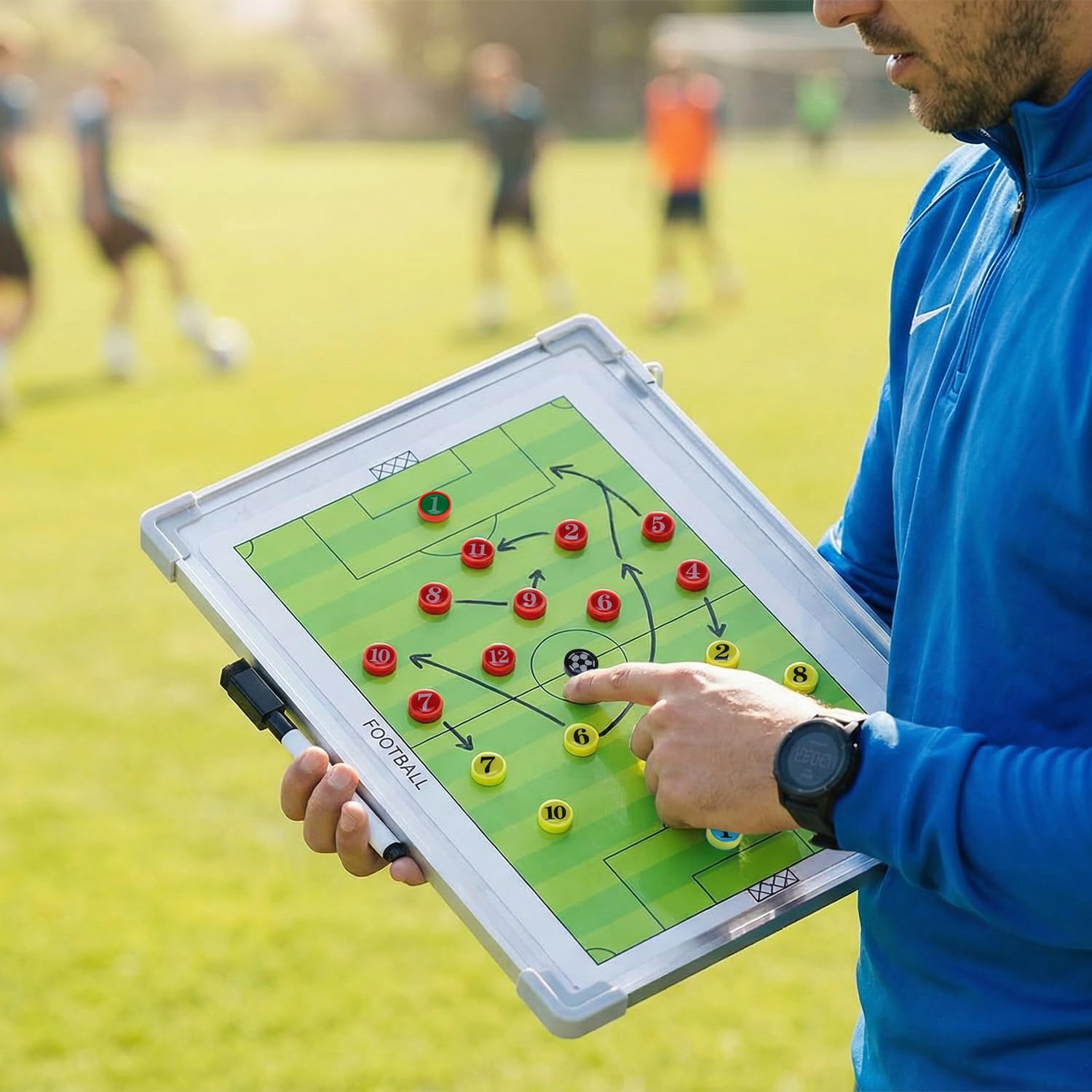WISEPLAYERFC Voetbal Tactiekbord Coach-Tactisch Bord met Gum en Gymtas