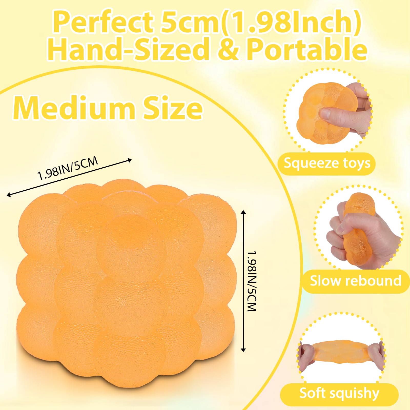 Ssqauvig Frosted Ice Cube Squishy, 5cm Stress Relief Cube Fidget Toy - Image 4