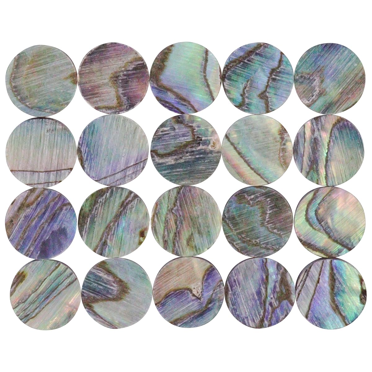20Pcs Natural Abalone Shell Inlay Fingerboard Dots Fretboard Position Marker for Guitar Bass Ukulele Banjo(6x2mm)