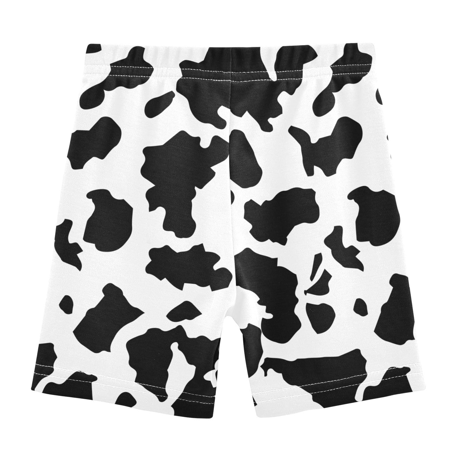 JHKKU Girls Cow Print Shorts Cotton Cartwheel Bike Kids Biker Under Dress Dance Short Girl Clothes 8Y