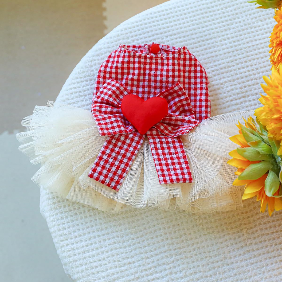Robe pour Petit Chien Rouge XL Coton/Polyester Printemps/Été Femelle Princesse Chien Jupe Robe